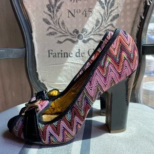 Multi Color Open toe Heels